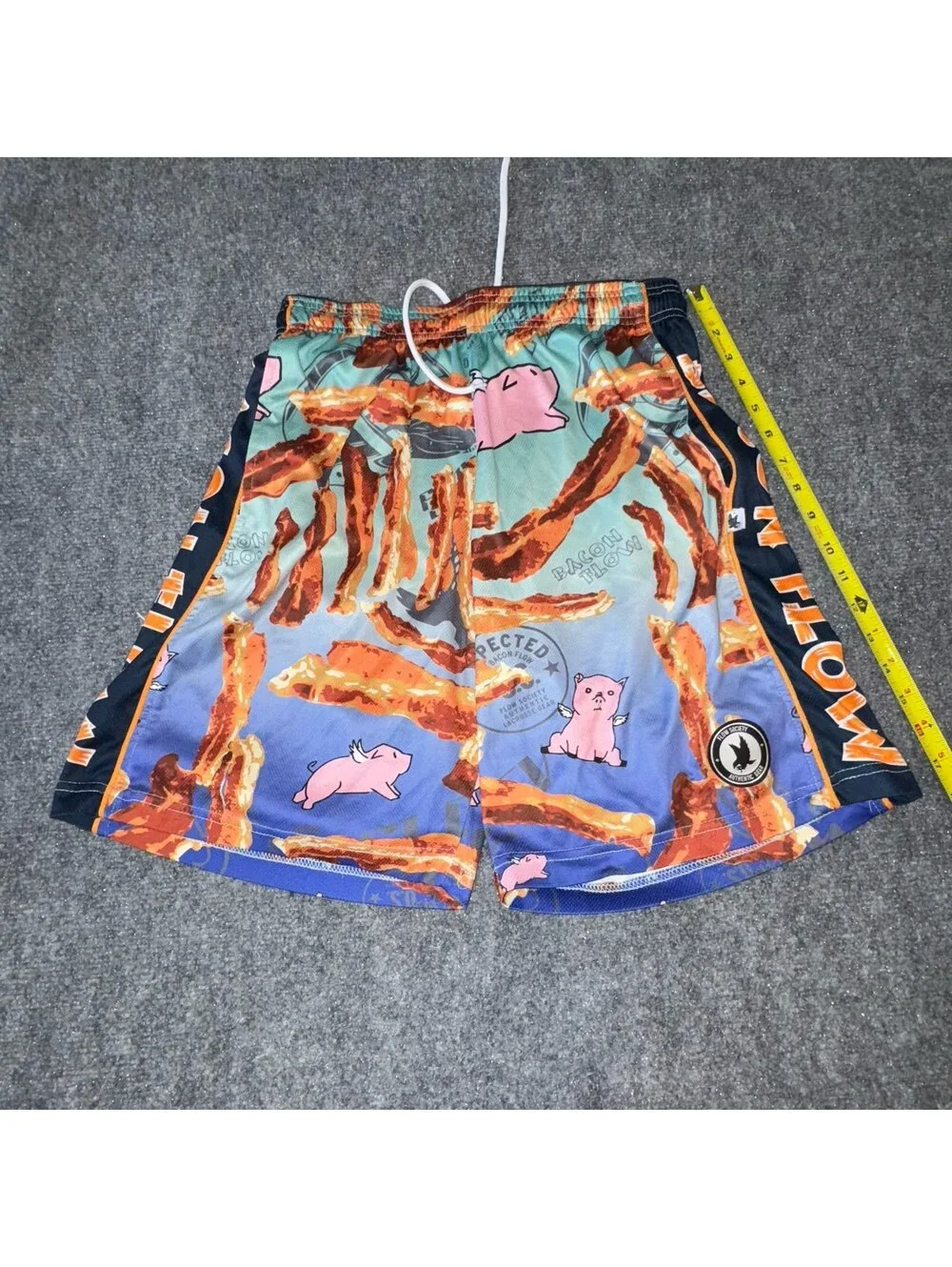 Flow Society Bacon Flow Athletic Shorts Mens MD Vtg y2k 90s Rare
